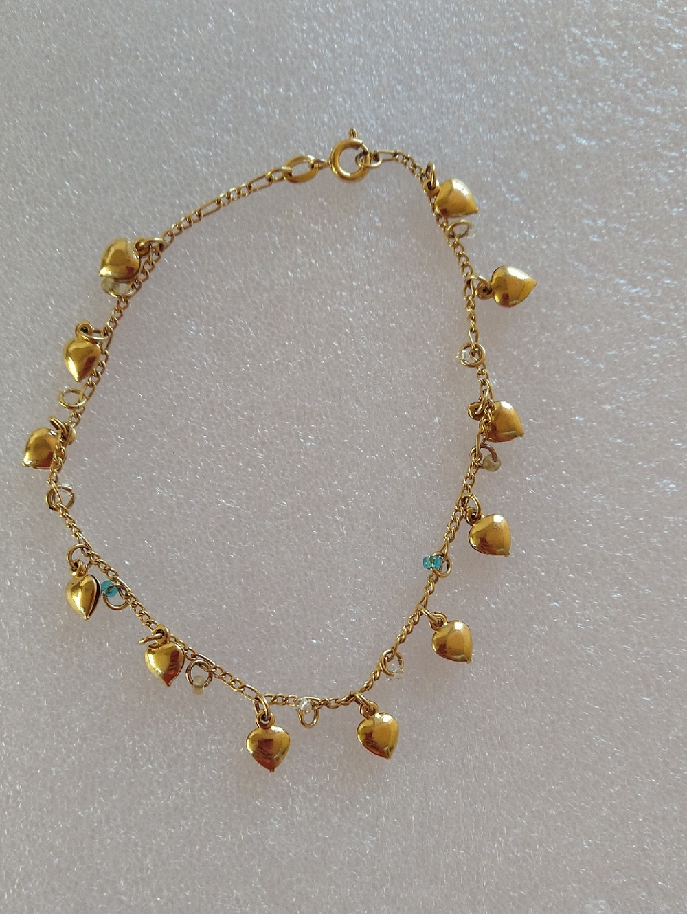 14K Gold Heart Anklet